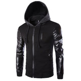 Leather Sleeve Fashion Hoodies