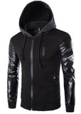 Leather Sleeve Fashion Hoodies