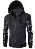 Leather Sleeve Fashion Hoodies